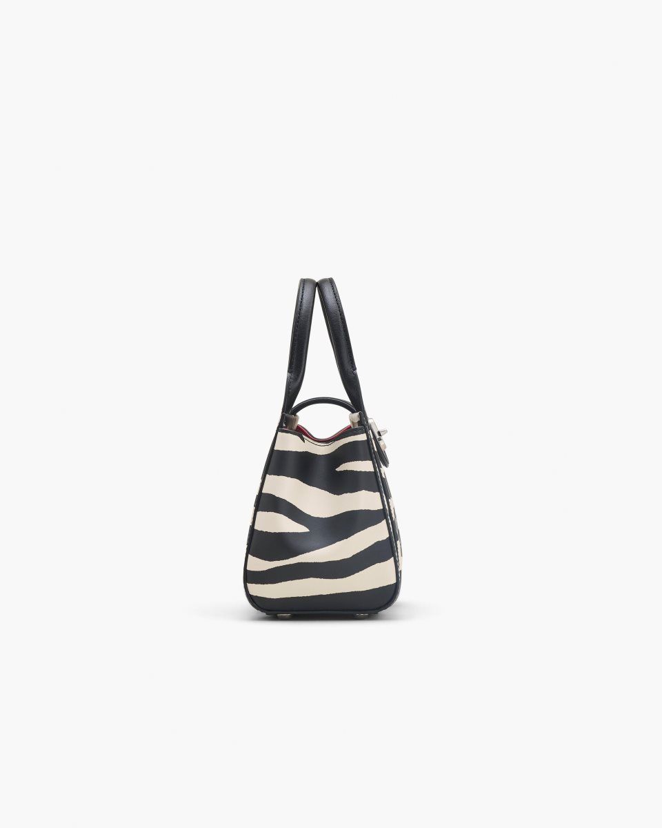 Marc Jacobs The Zebra Turnlock Crossbody Tote Bag Black / White | LCUHFD083