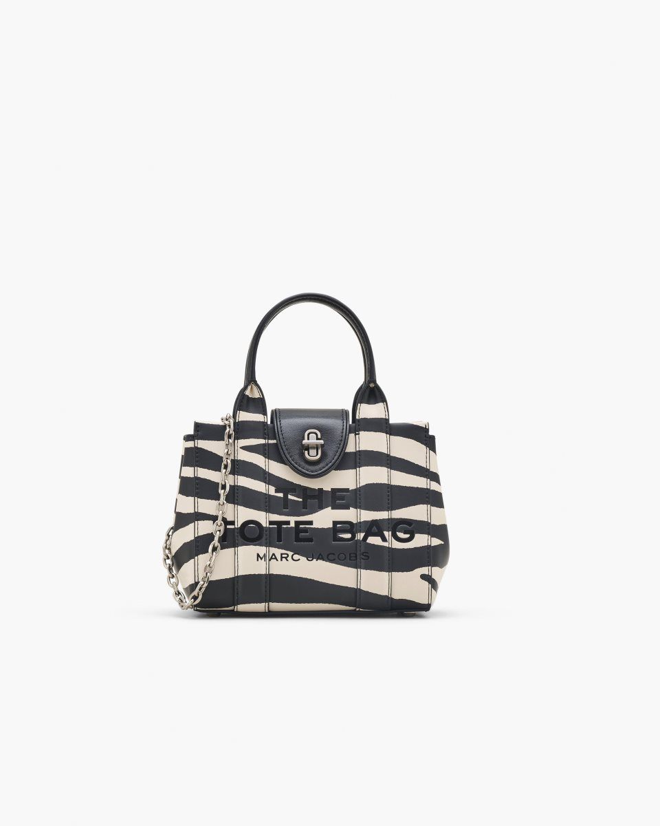 Marc Jacobs The Zebra Turnlock Crossbody Tote Bag Black / White | LCUHFD083